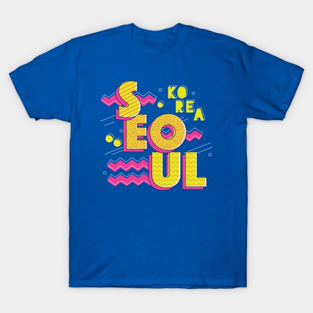 Retro 90s Seoul, South Korea T-Shirt by SLAG_Creative